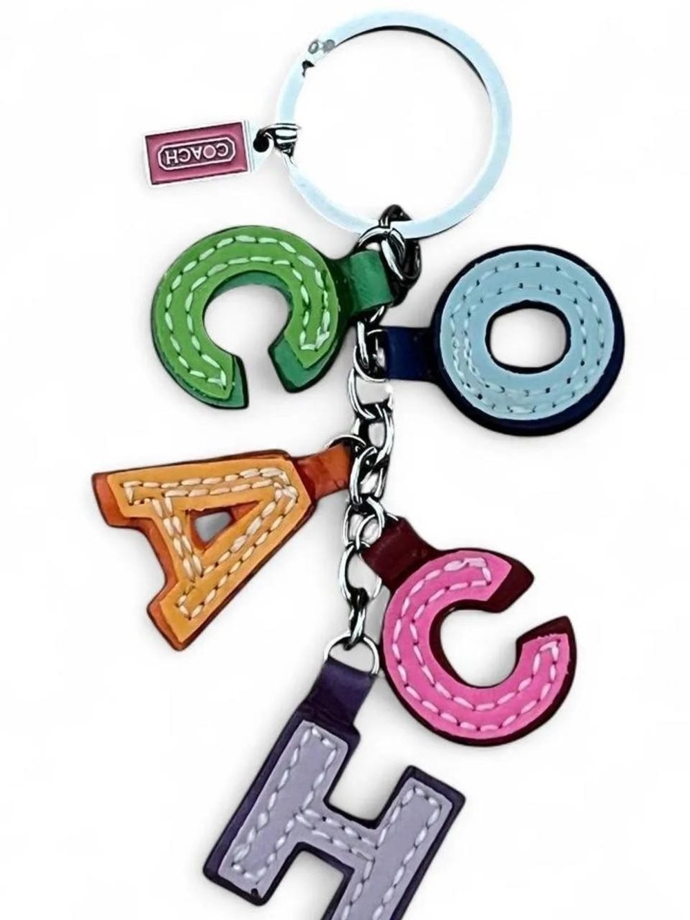 RARE Vintage Y2K Coach keychain with colorful letter charms spelling 'COACH'